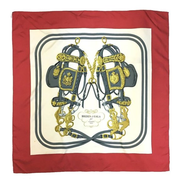 110182N Hermes Scarf Brides De Gala Carre 90 Multicolor Silk 100% - Picture 1 of 9